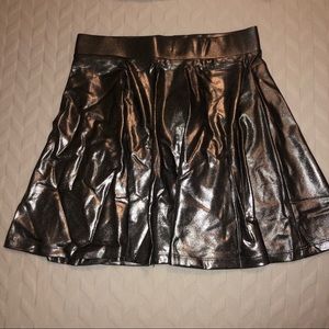 Forever 21 Metallic Silver Circle Skirt